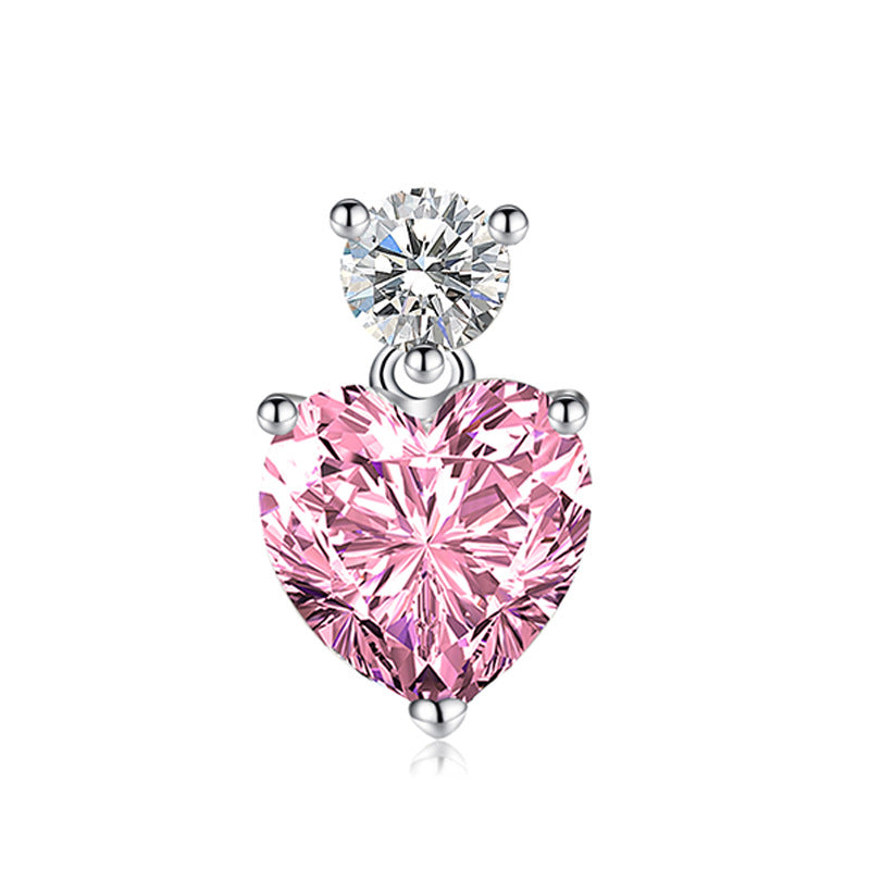 Mosan Diamant Herz Gelber Diamant Diamant Halskette Anhänger