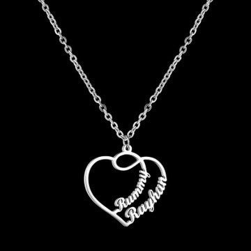 Collar personalizado con 2 nombres y corazón