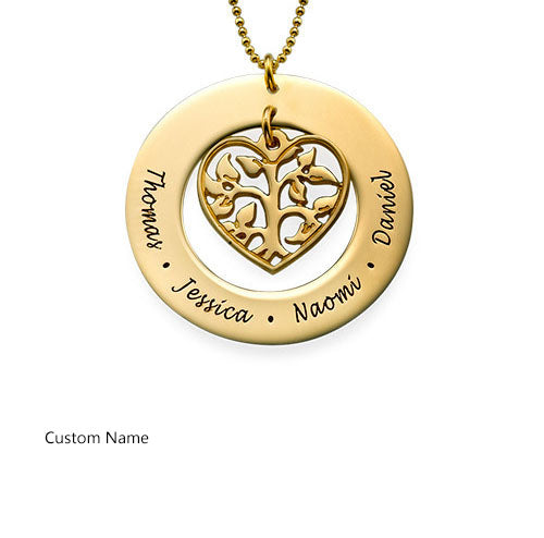Personalize hart treee necklace ring necklace