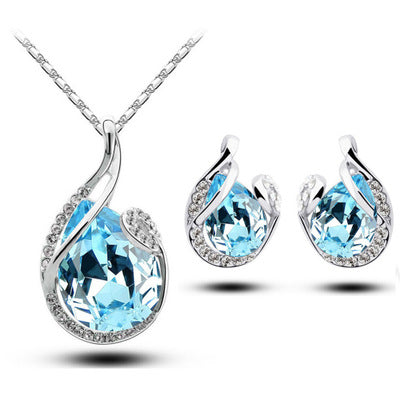 Strass-Ohrring-Halskette