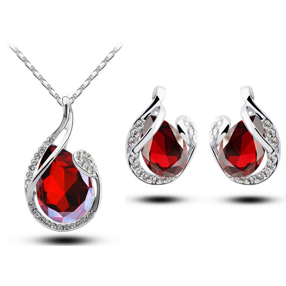 Strass-Ohrring-Halskette