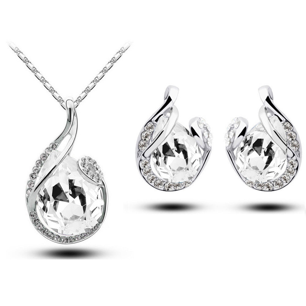Strass-Ohrring-Halskette