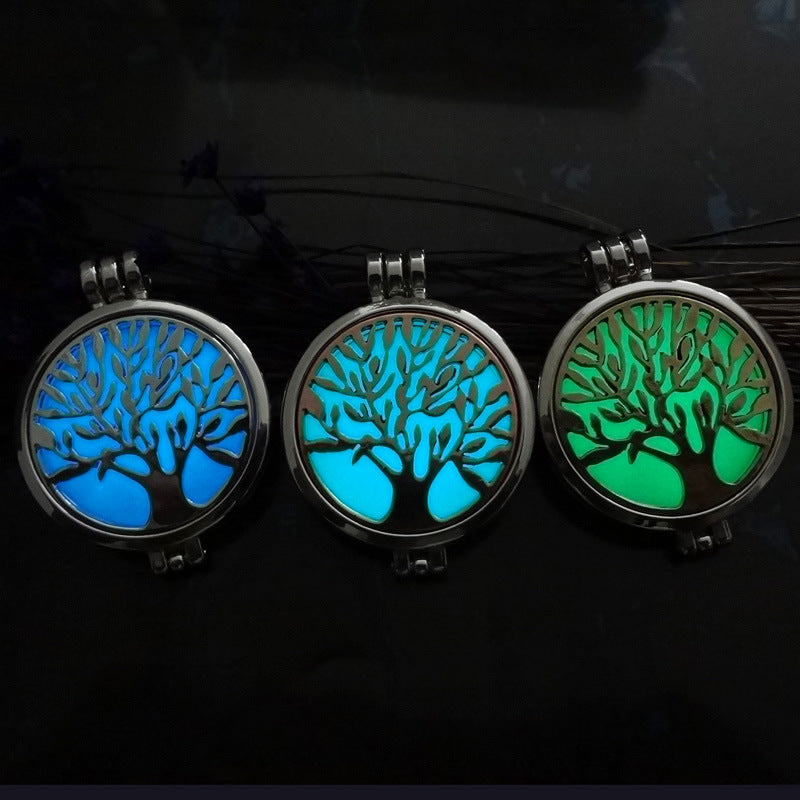 Collar de aromaterapia con fase del Árbol de la Vida luminoso, caja para el canto de fragancias luminosas, collar divergente, venta directa del fabricante