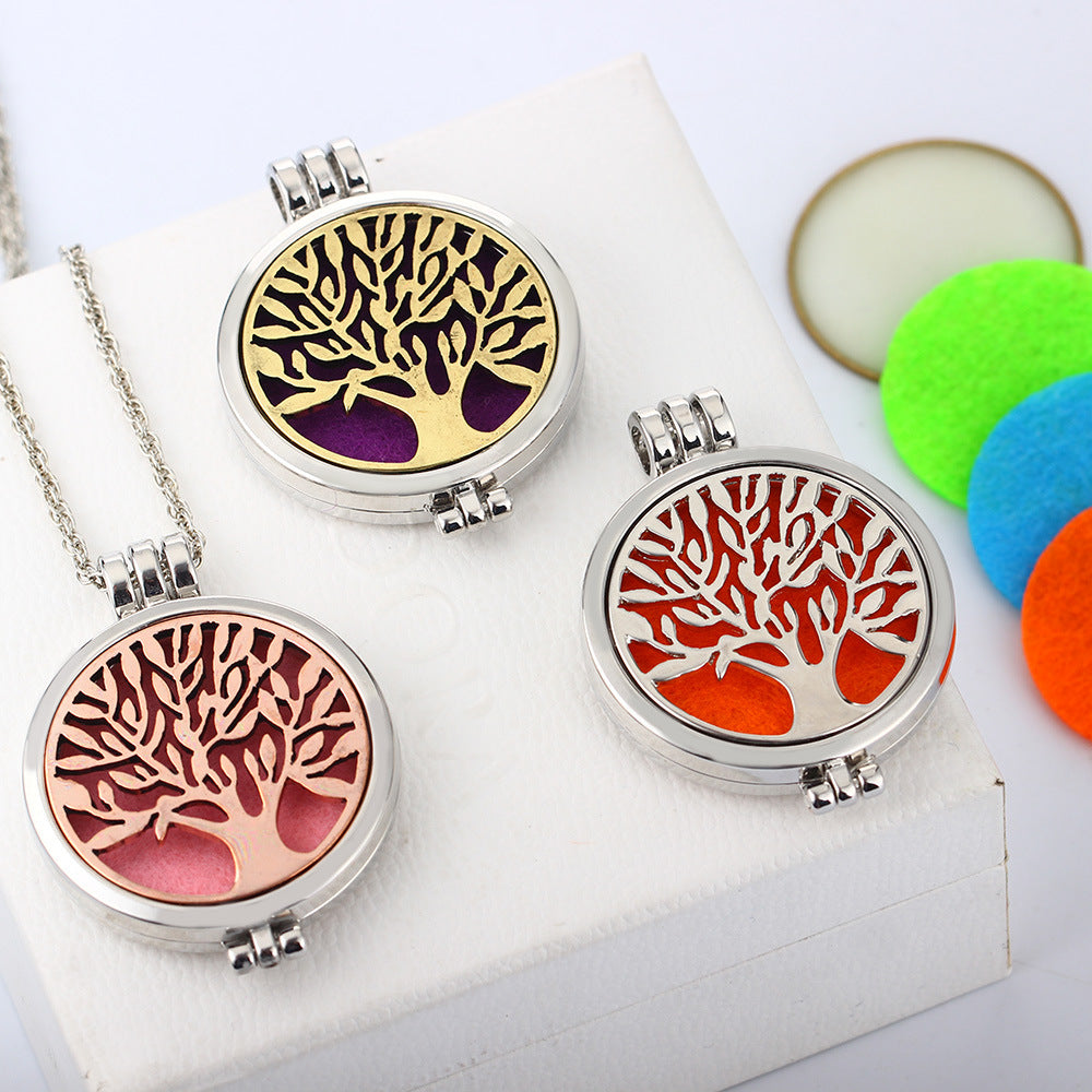 Collar de aromaterapia con fase del Árbol de la Vida luminoso, caja para el canto de fragancias luminosas, collar divergente, venta directa del fabricante