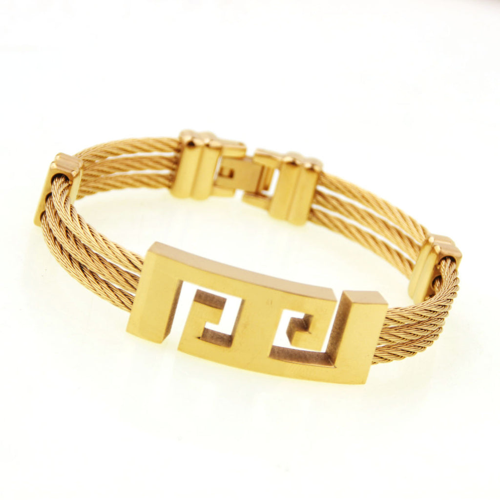 Armband aus geflochtenem Hanfseil mit drei Ringen