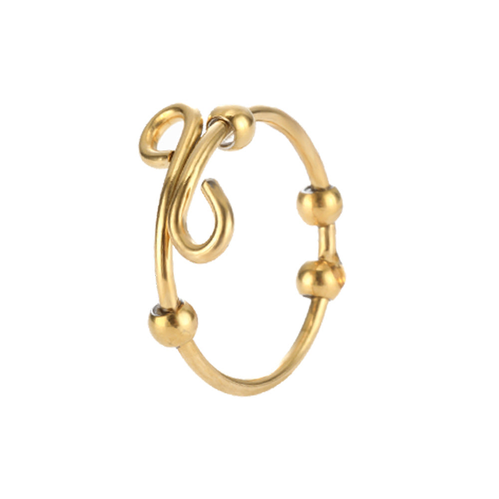 Adjustable Necklace And Ring Relieve Pressure Ornament Stainless Steel Decompression Jewelry