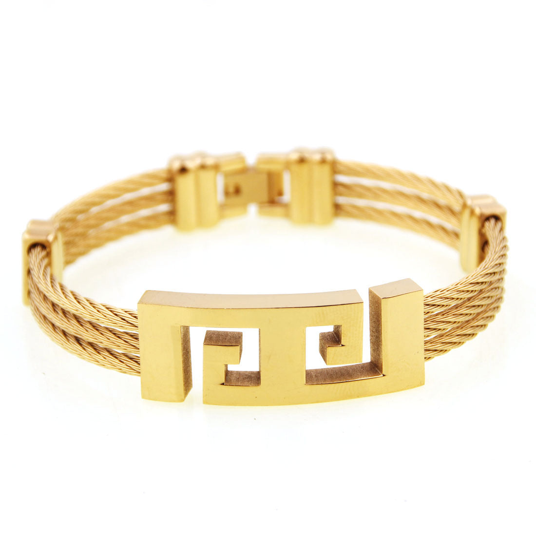 Armband aus geflochtenem Hanfseil mit drei Ringen