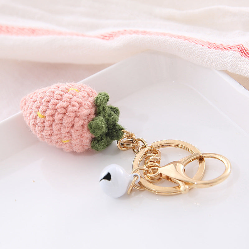 Llavero de bola de lana Colgante Cadena Fruta creativa