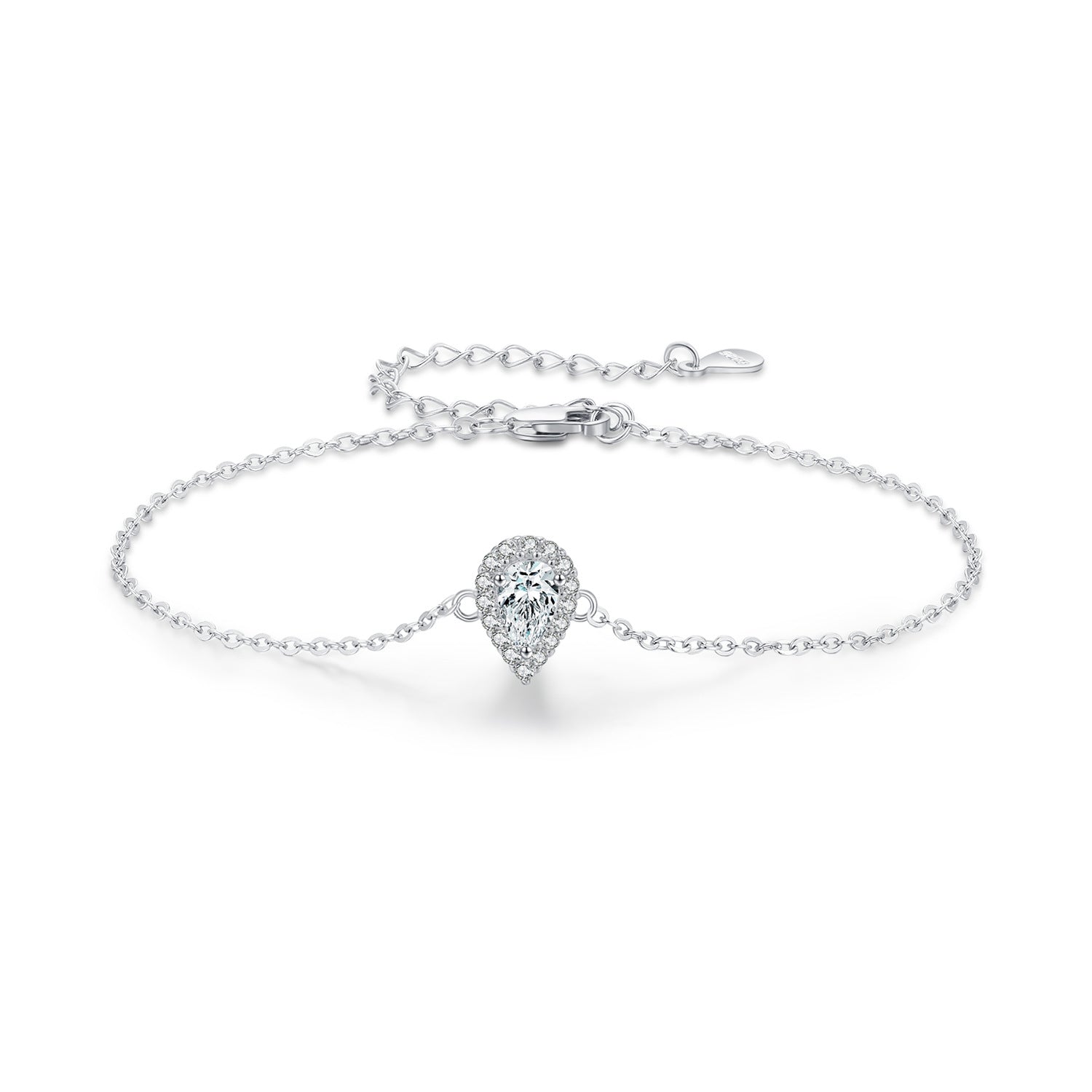 MODIAN MODIAN Pulsera de Plata de Ley 925 con Circonita Elegante en Forma de Gota