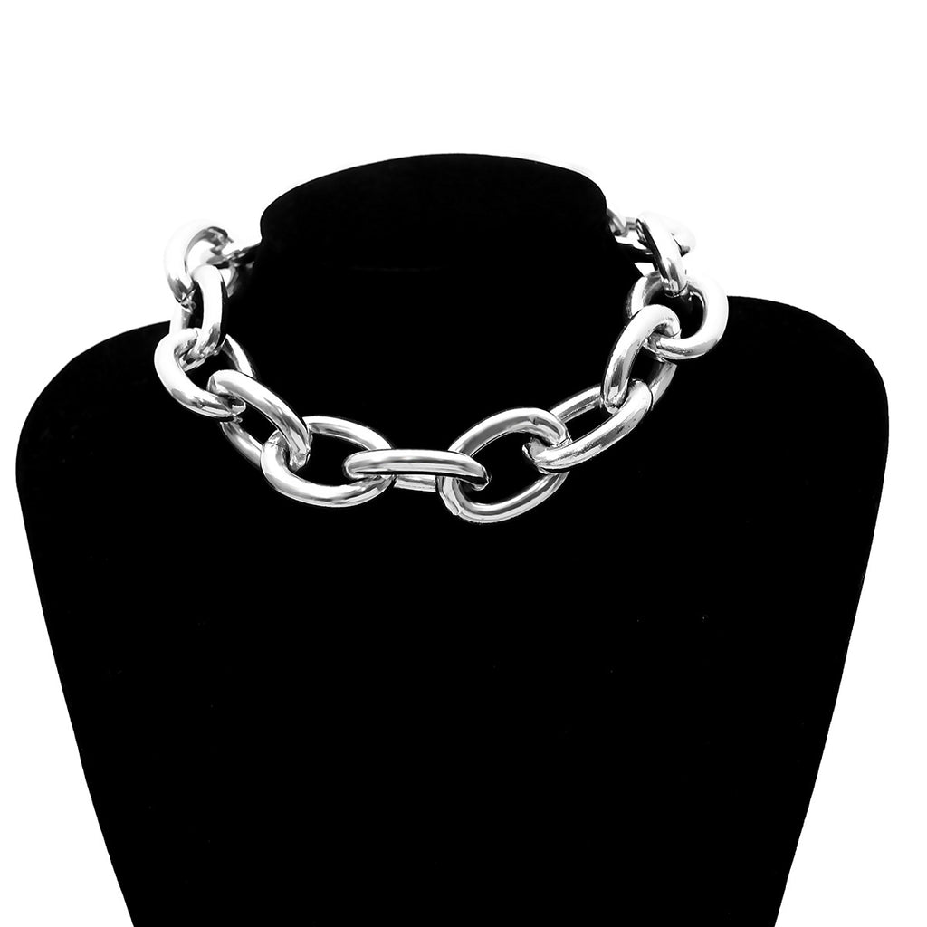 Retro übertriebene Punk-Metallhalskette für Damen