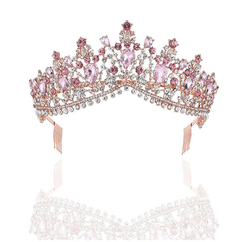 Diadema barroca nupcial con diamantes de imitación para vestido de princesa
