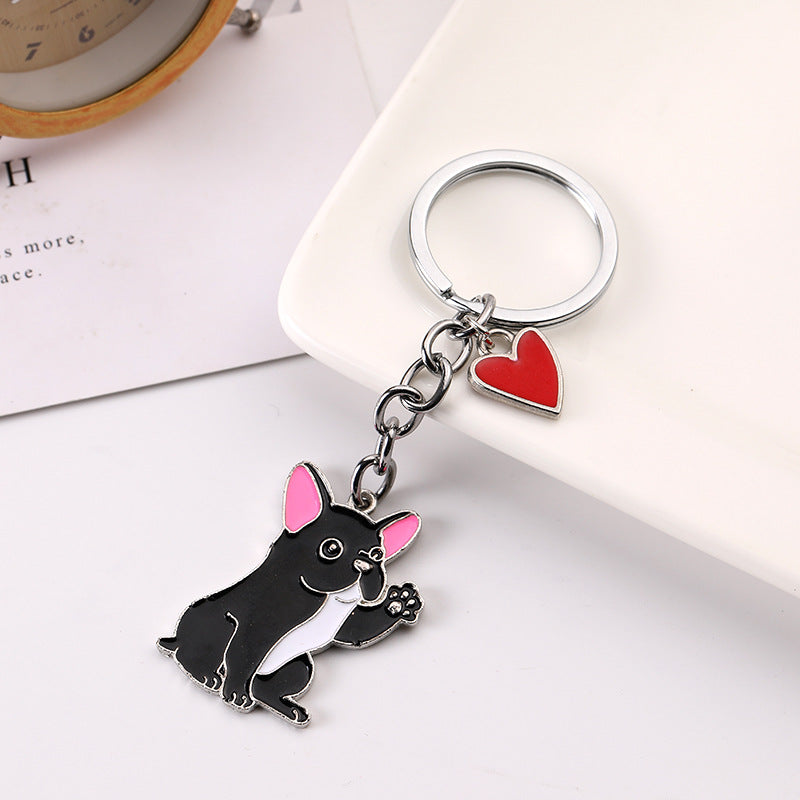 Colgante de Llavero de Perro Saludador de Moda Americana y Linda para Mascotas