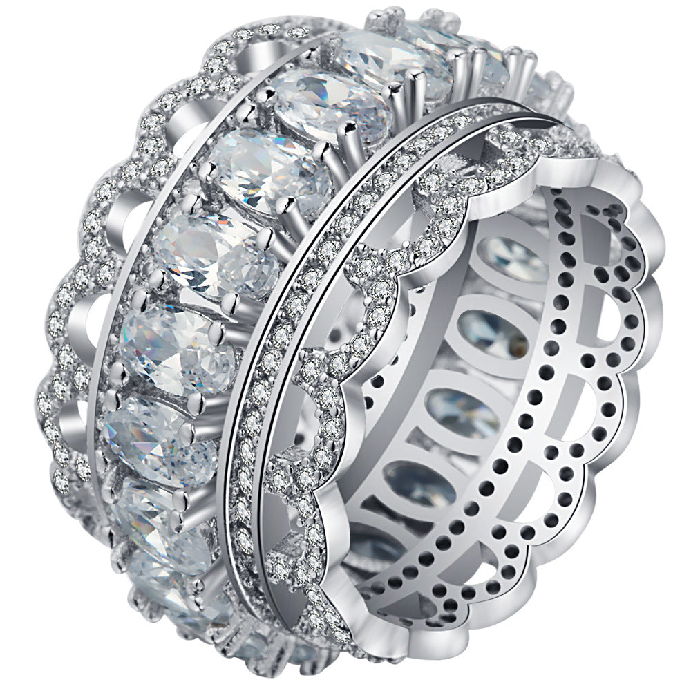 Vollbesetzter Diamantring Schmuck Geburtstagsgeschenk Party-Schmuck