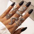 Langer Cooler Herren Schlangen-Print Ring