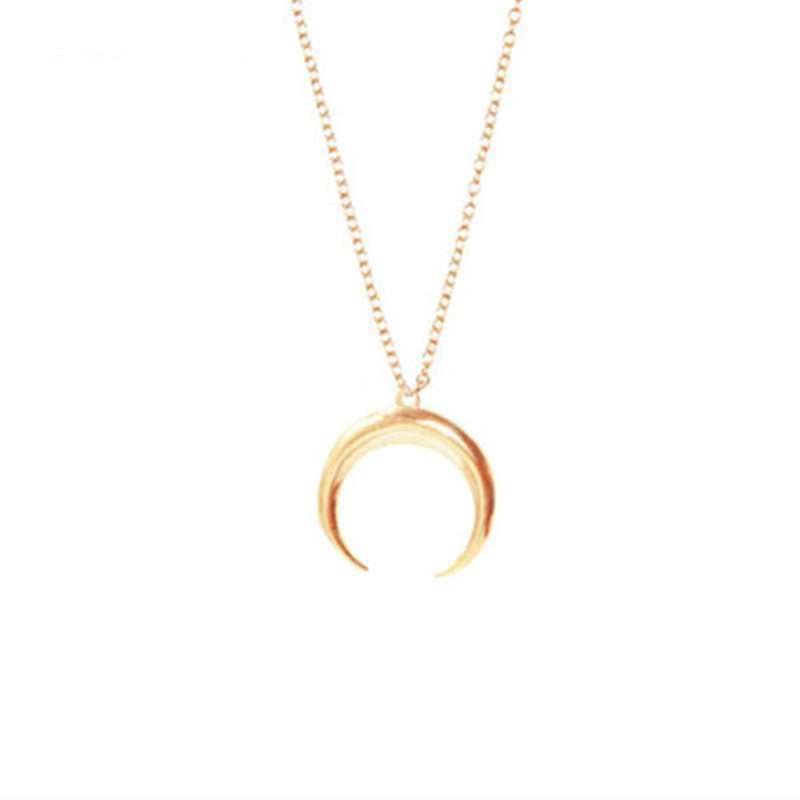 Neue Mode Schmuck Croissant Horn Mond Anhänger Halskette Geschenk für Frauen Mädchen