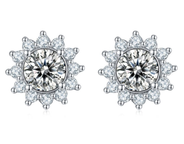 925er Silber Halskette Ohrringe Armband Dreier-Set