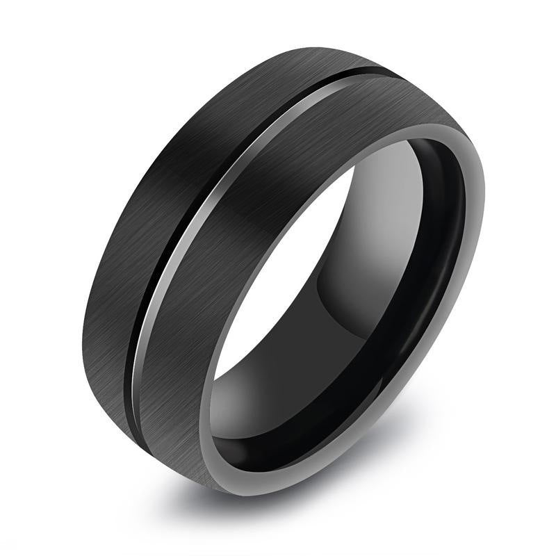 Anillo de titanio negro