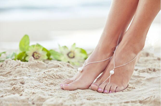 Bonita y elegante tobillera con perlas de imitación grandes, diseño simple, cadena de cheville, accesorios de tobillera de playa