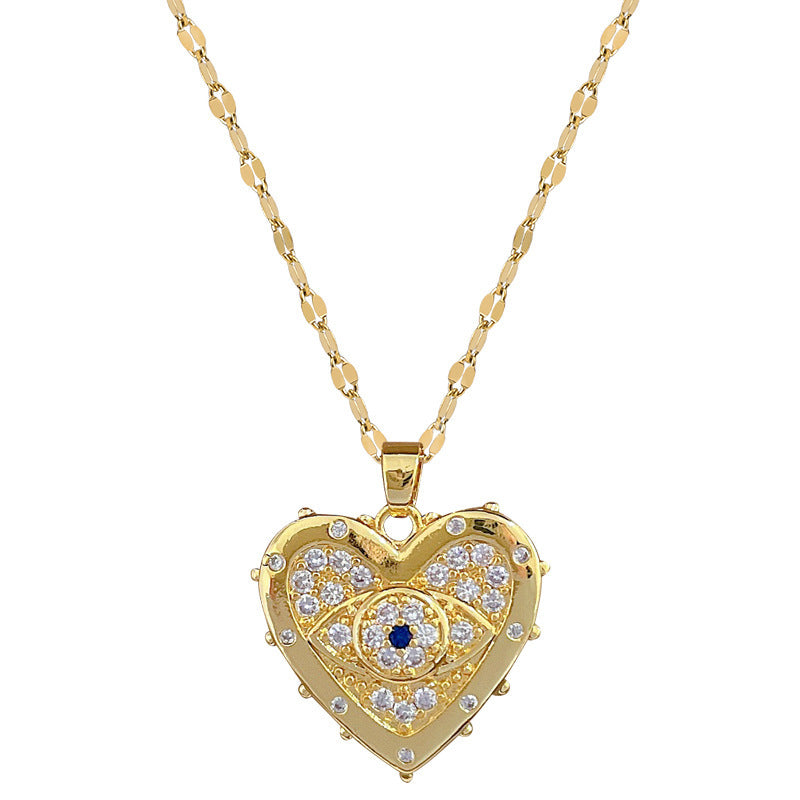 Love Eyes Vollmond Diamant Leichte Luxus Temperament Halskette