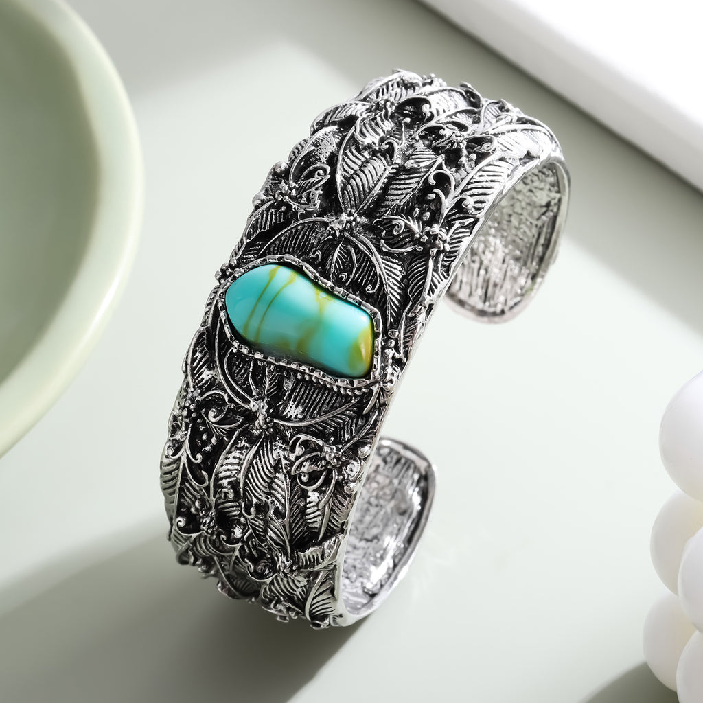 Pulsera de mariposa de turquesa chapada en aleación para hombre