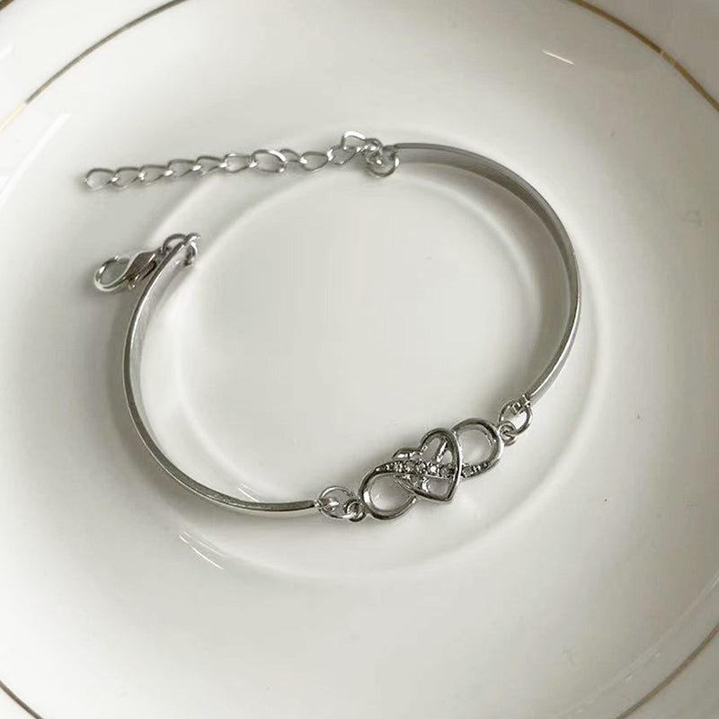 Pulsera brazalete Corazón Infinito Cristal Amor Símbolo Eterno