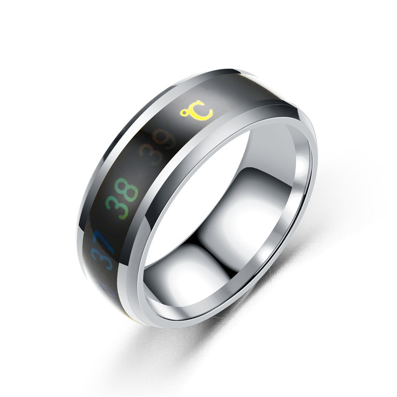 Anillo de pareja con temperatura inteligente, nuevo, de moda, anillo con indicador de temperatura del estado de ánimo