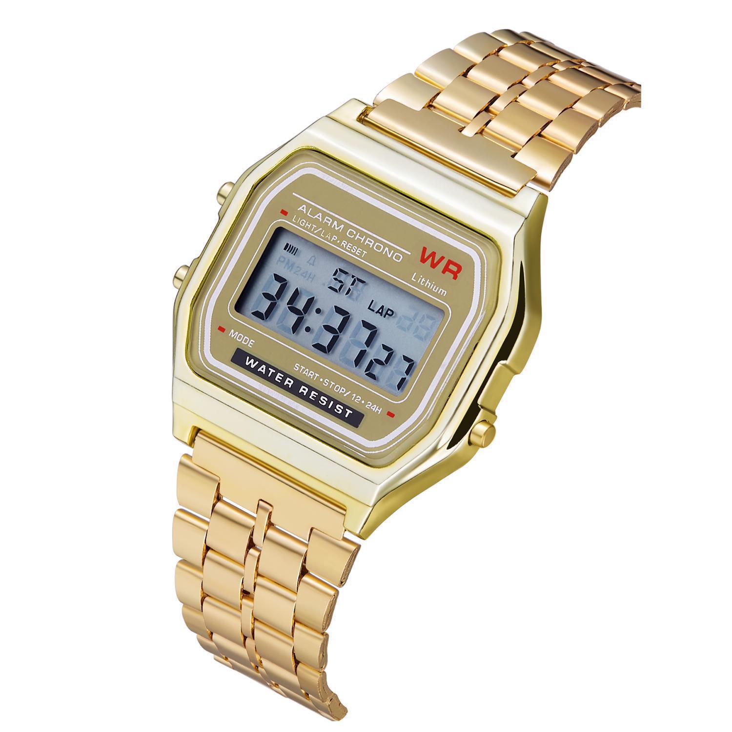 WR F91W Stahlband Elektronische Uhr