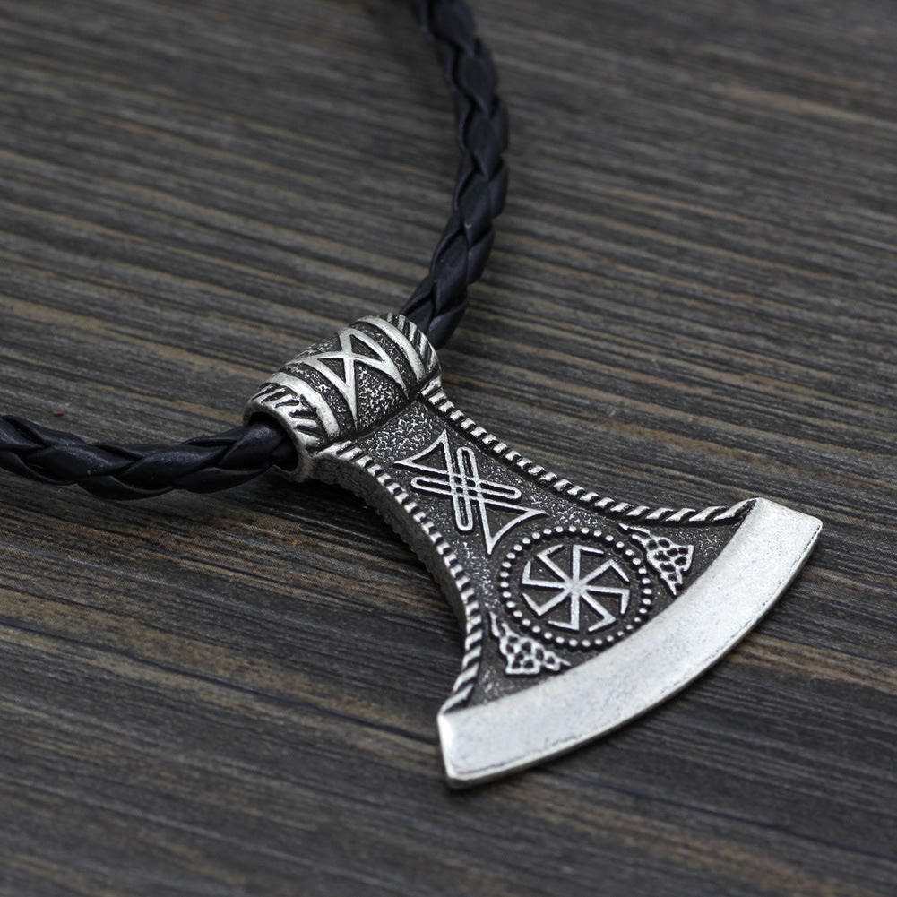 Nordische Wikinger-Symbol-Axt-Anhänger-Halskette Herren