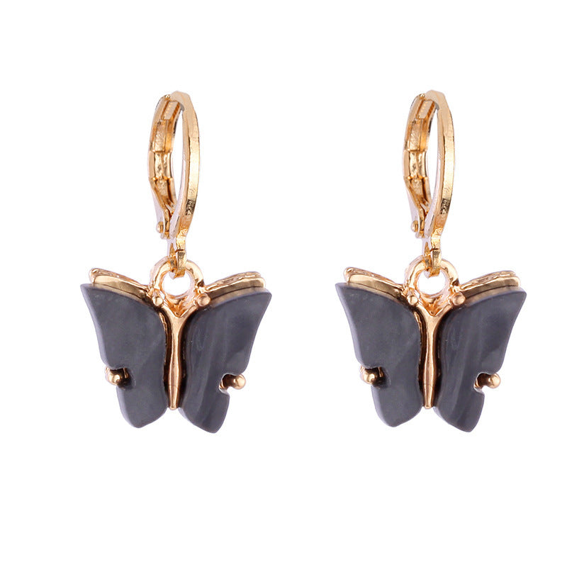 Pendientes de esmalte con forma de corazón, color rosa, joyas negras, regalo de boda