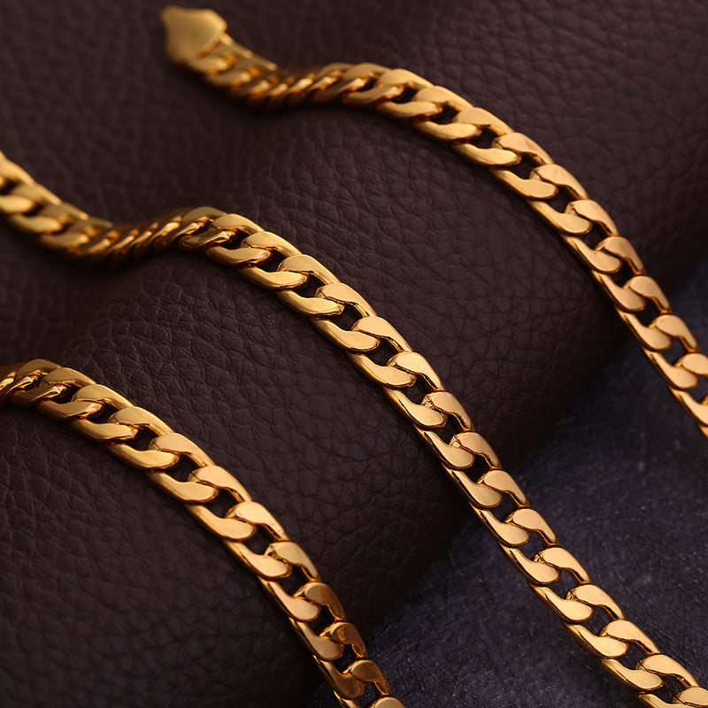 Yunjin NK Halskette NK Kette vergoldet 18K Gold Halskette Herren
