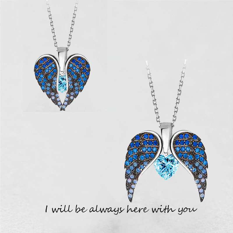 Collar Colgante Corazón Alas de Ángel para Mujer