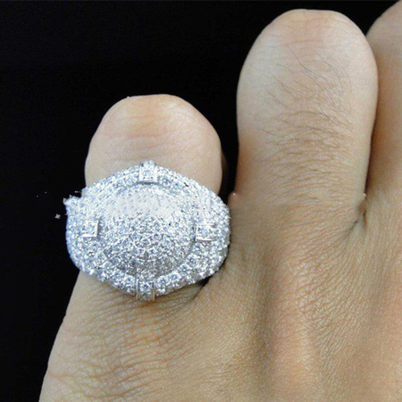 Edelsteinring Vollbesetzter Diamantring Herren