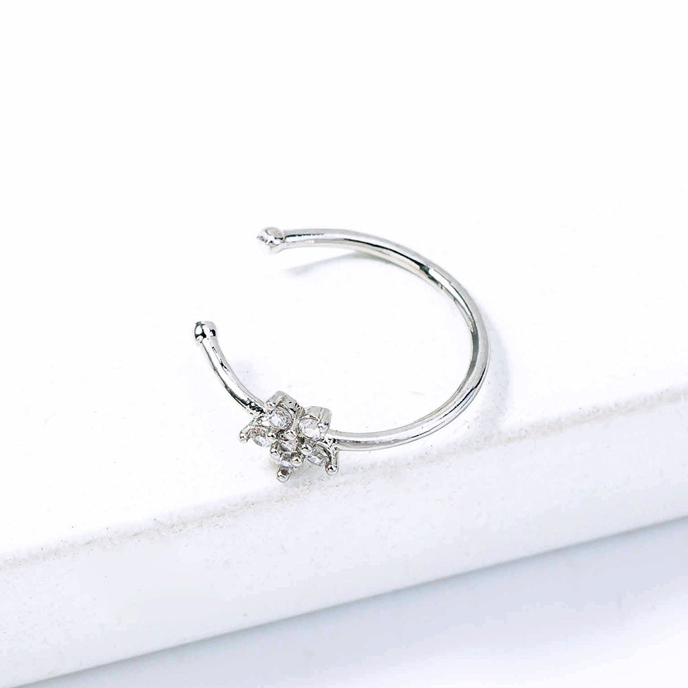 Insta Star Anillo de nariz Piercing Accesorios de moda Zirconio Nariz Uña Decoración de nariz Mujer