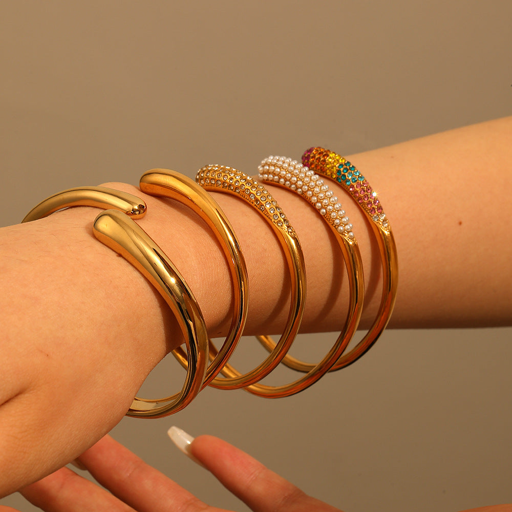 Women's Pearl Titanium Steel Bracelet
