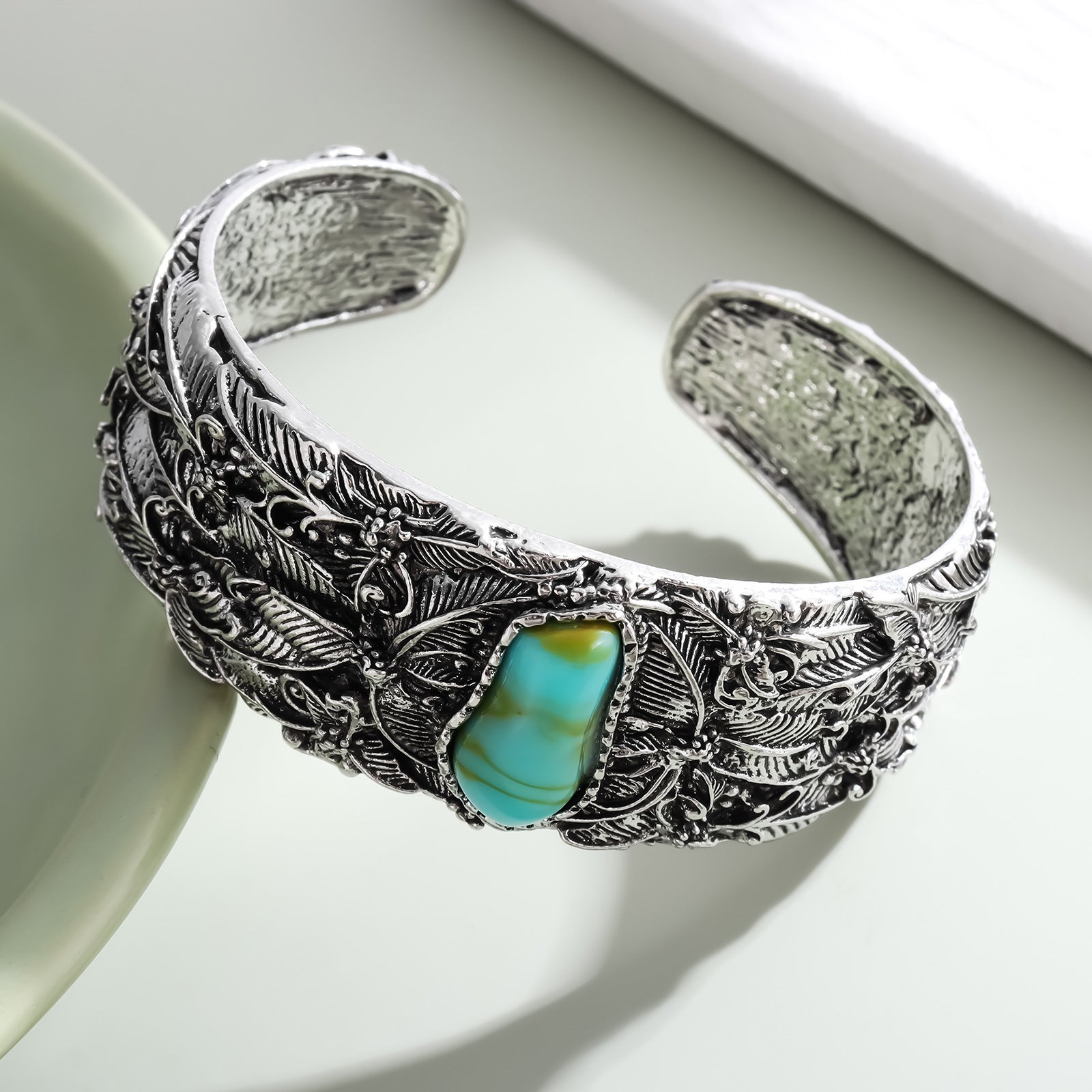 Pulsera de mariposa de turquesa chapada en aleación para hombre