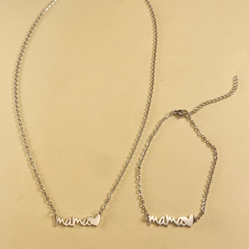 Edelstahl Buchstaben Halskette Armband Schmuck