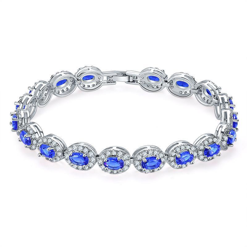 Oval Diamond Zircon Colorful Women's Bracelet