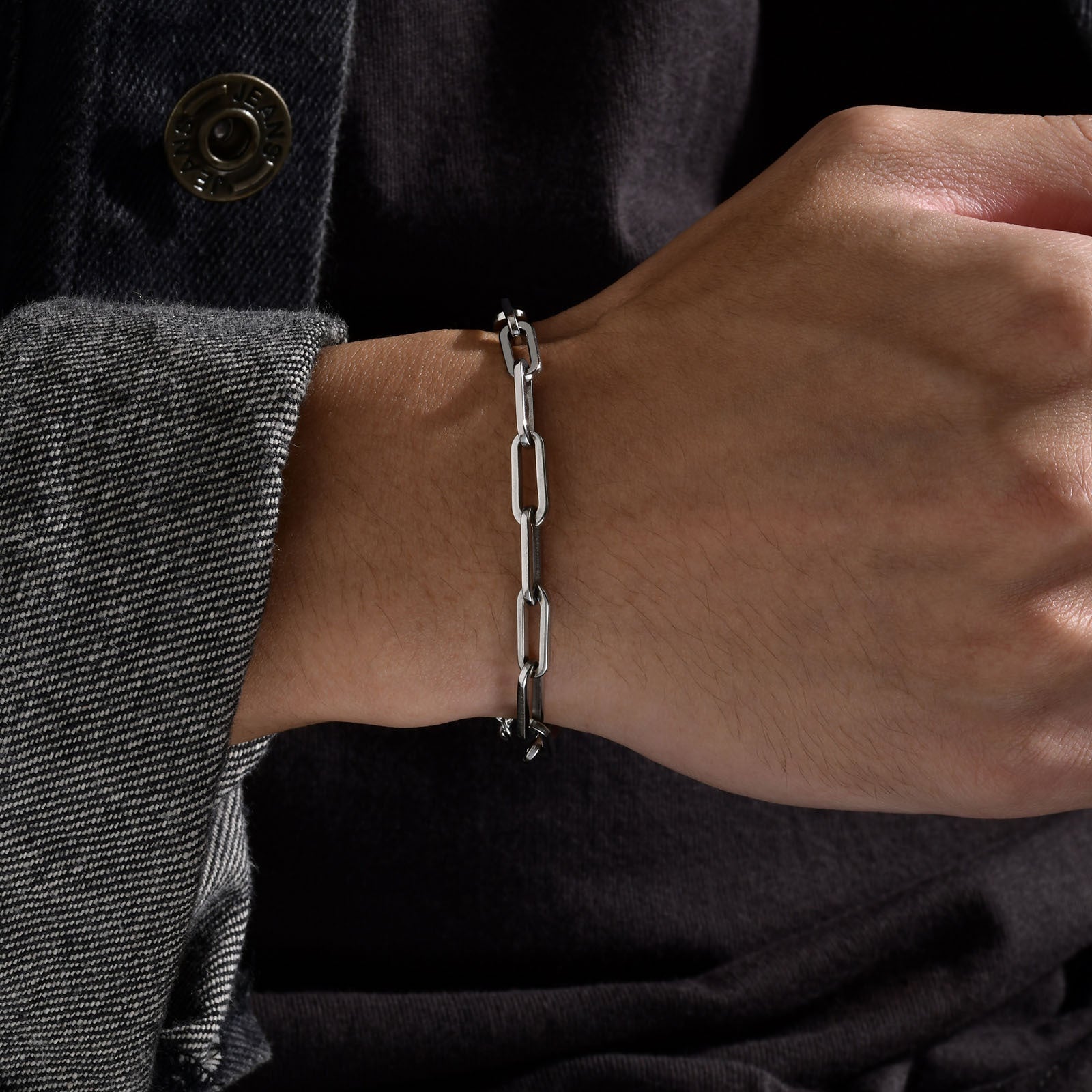 Fashion Square Buckle Thick Simple Bracelet