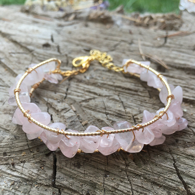 Modeschmuck Naturkristall Perlenarmband Damen DIY Unregelmäßig