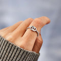 Mode Damen Doppelring Ring Rund Besonderer Schmuck