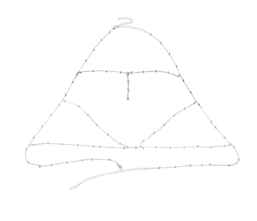 Europa und Amerika Sexy übertriebene Strand lässige Körperkleidung Kette Accessoires Diamant Anhänger Quaste Halskette Brustkette