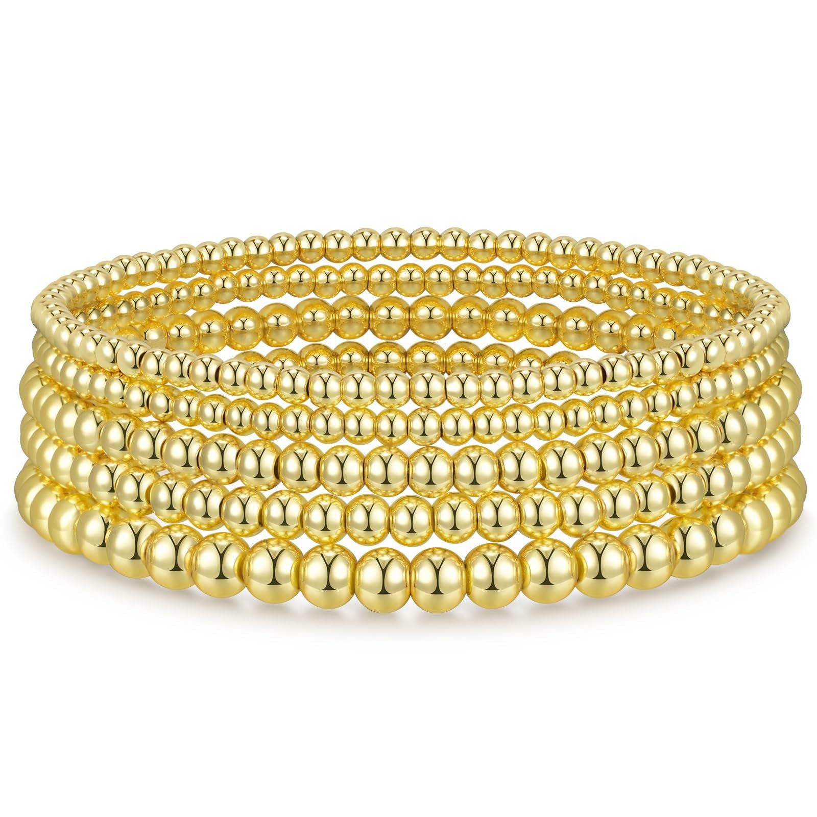 New Haematite Hematite Golden Balls Beaded Bracelet Suit