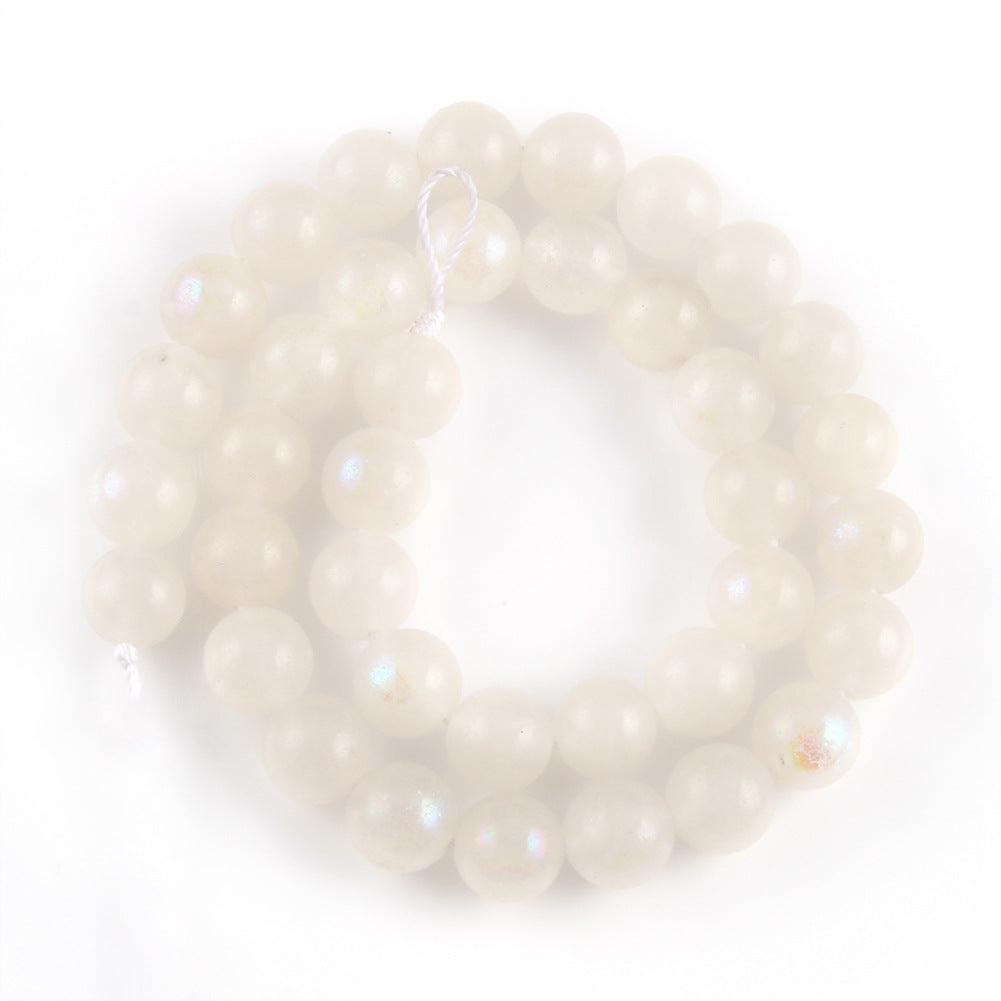 Accesorios de joyería de cuentas de piedra lunar azul blanca