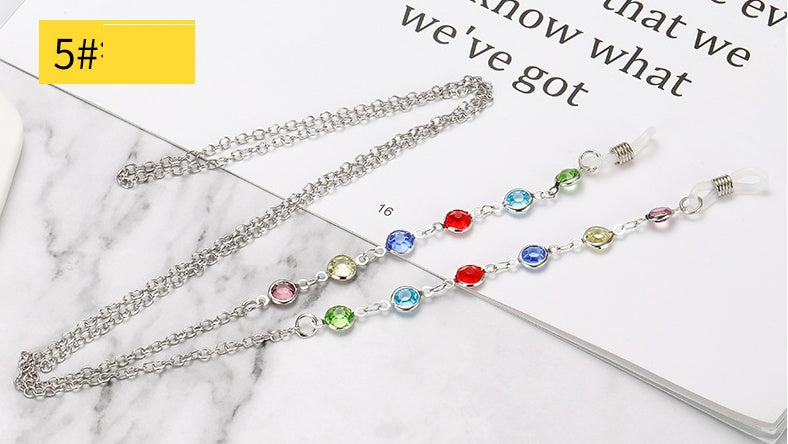 Neues Mesh Rot Brillenketten Sonnenbrillenkette Halskette Metallkette Sonnenbrille mit Kette Mode