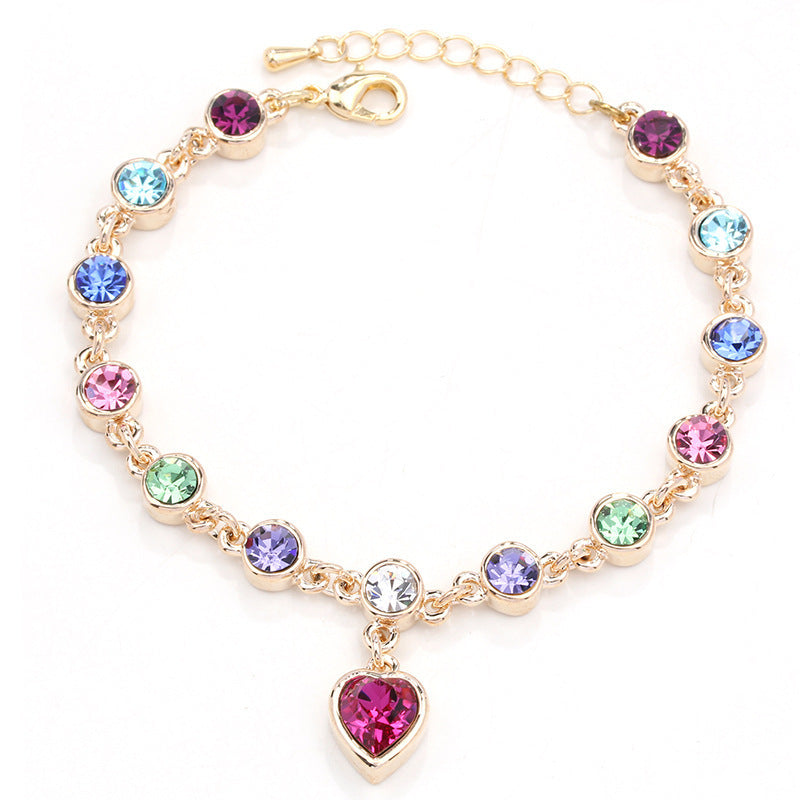 Pulsera de Cristal Corazón del Océano Joyería de Moda