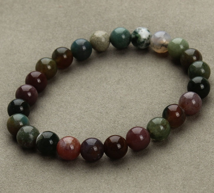 Pulsera de cuentas redondas de piedra arenisca azul aventurina