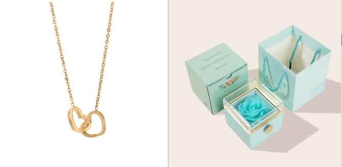 Stainless Steel Vacuum Plating Rose Gold Heart Necklace