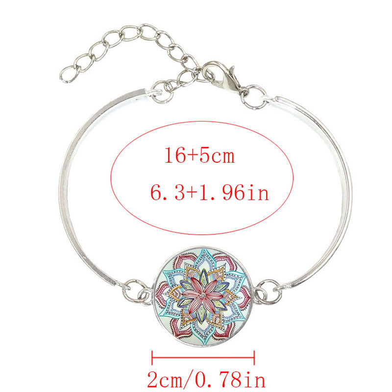Mandala-Blumen-Zeit-Edelsteinkette