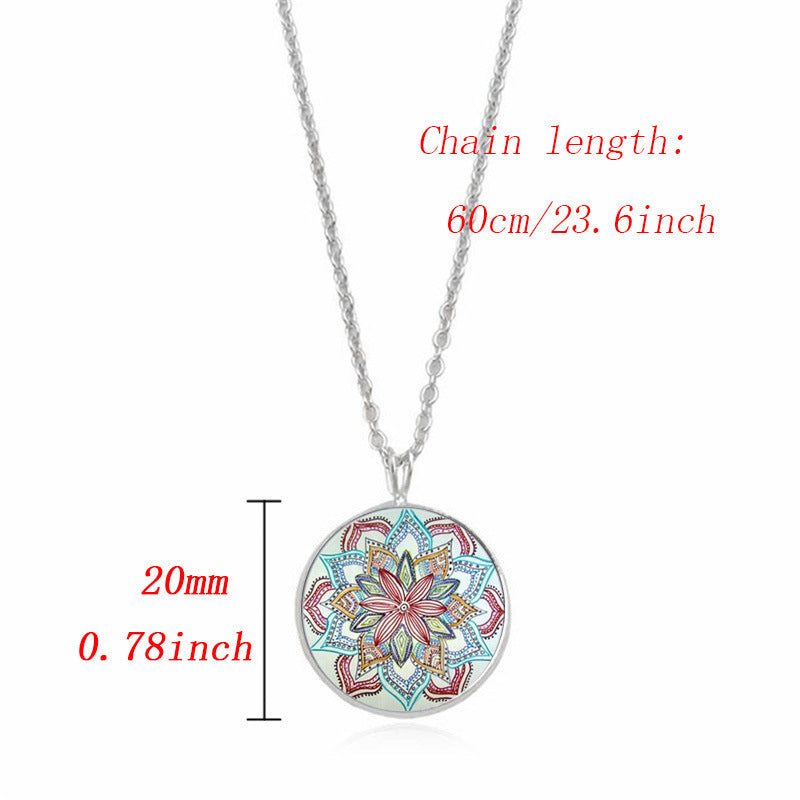 Mandala-Blumen-Zeit-Edelsteinkette