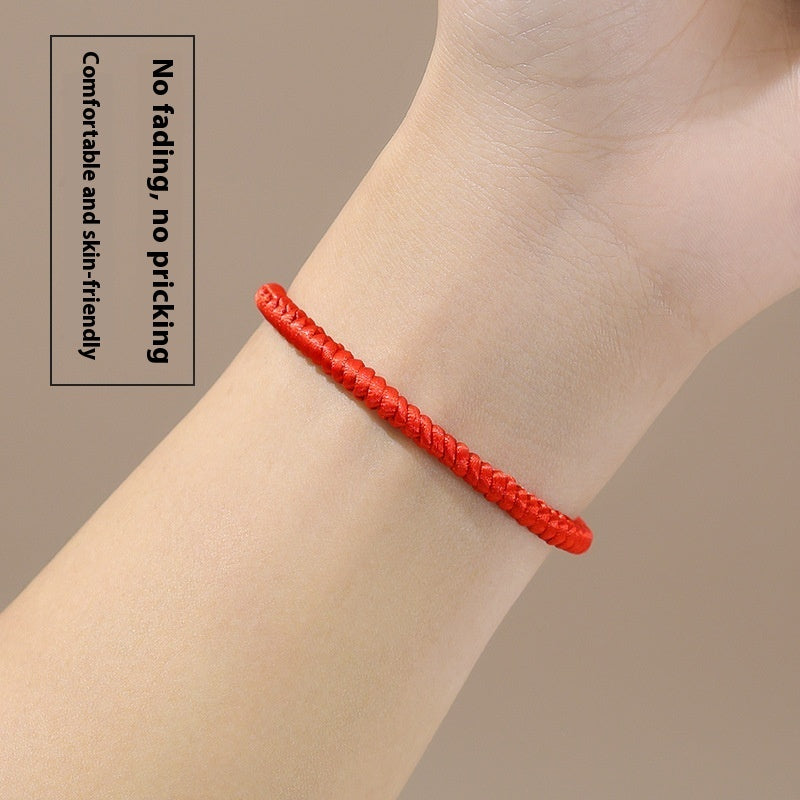 Solid Color Dorje Knot Red Rope Hand-woven Adjustable Length